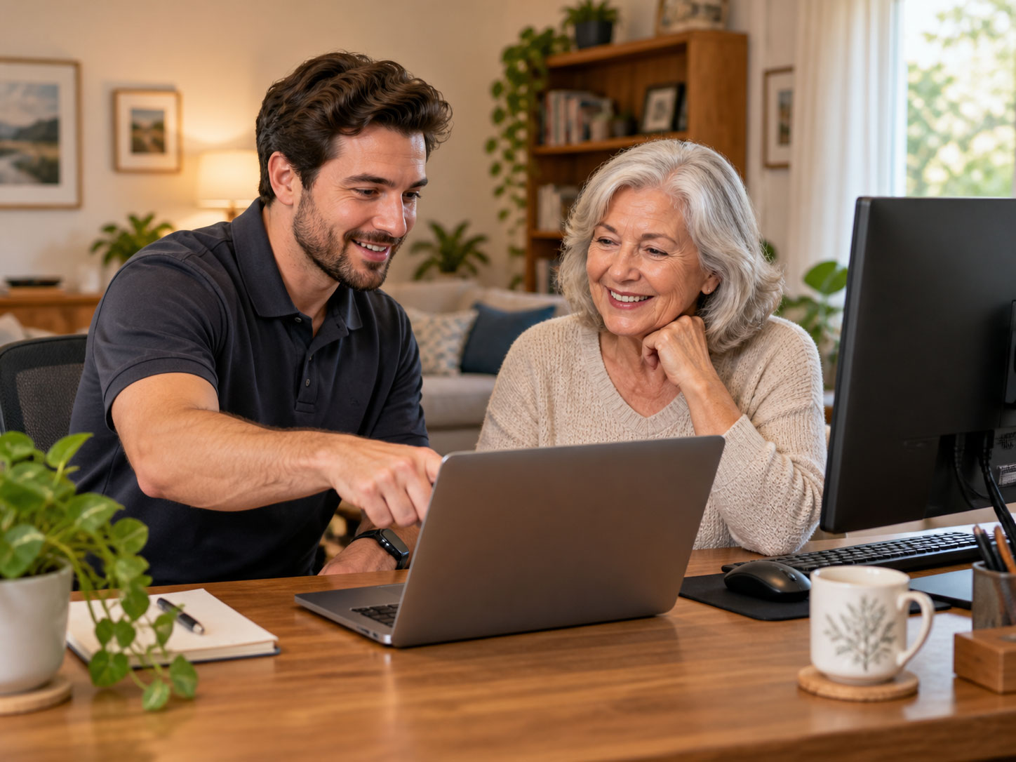 Friendly technology support in a home office